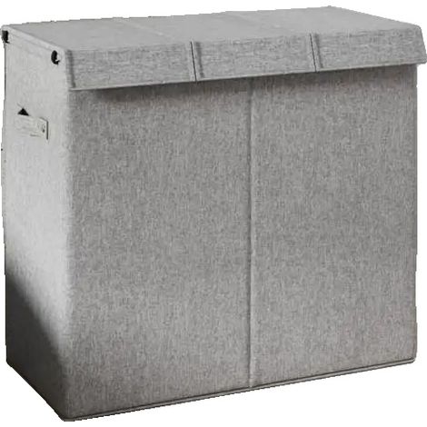 Panier à linge pliant, grande capacité, design durable, Gris (1/2)