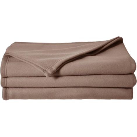 Couverture polaire 210 x 230 cm taupe - Taupe foncé -