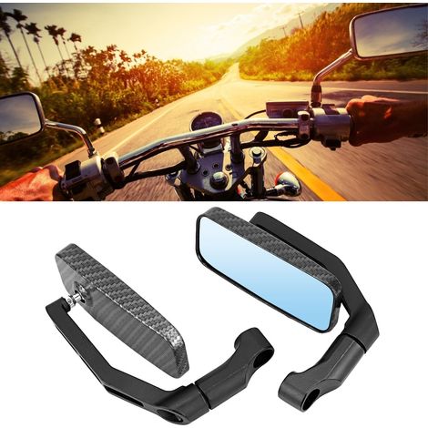 2 rétroviseurs latéraux arrière anti-éblouissement en aluminium modifié pour moto (motif peau de serpent) (1/5)