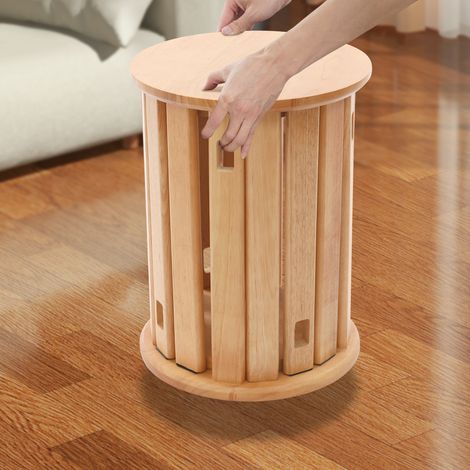 YISSALE-4-in-1-Esszimmerstühle, stapelbarer Hocker, 4er-Set, moderner Beistelltisch im Landhausstil, stapelbarer Hocker mit doppelter Verwendungsmöglichkeit aus einem Stück, platzsparend, abnehmbares  (1/5)