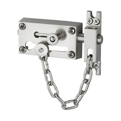 Verrou entrebâilleur à chaînette pour porte d'entrée, nickelé - SP (1/2)