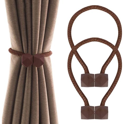 (1 Paire) Embrasses à Rideaux Magnétiques, Attaches de Rideaux Mode Rideau Boucle Accessoires de Rideau pour Maison Chambre Bureau Café (1/5)