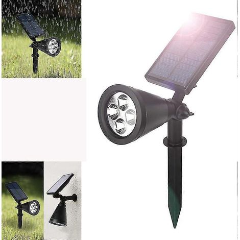 Lampe solaire LED pour plantes, avec 4 LED orientables et flexibles à 90°. (1/2)