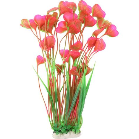 Plante Artificielle Aquarium en Plastique Rose Vif pour Décoration de Bassin à Poissons (1/5)