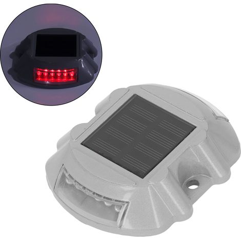 Solarbetriebenes Verkehrsschild, Verkehrsschild aus Aluminiumguss, hufeisenförmiges Verkehrsschild, Verkehrsschildmarkierung, 12 blinkende rote LEDs (1/5)