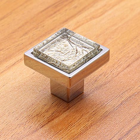 Poignée de tiroir carrée en cristal blanc, bouton de porte meuble et placard, poignée de tirage pour meuble, taille S, quincaillerie moderne. (1/2)