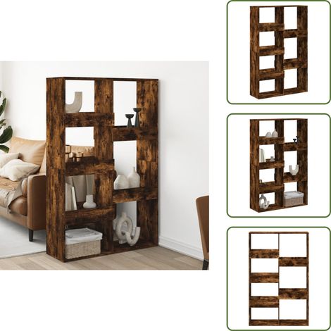 Cloison de séparation chêne fumé 100x33x155,5cm bois ingénierie - Cloison De Séparation - Cloisons De Séparation - Séparateur De Pièce - Cloison De Bureau (1/5)