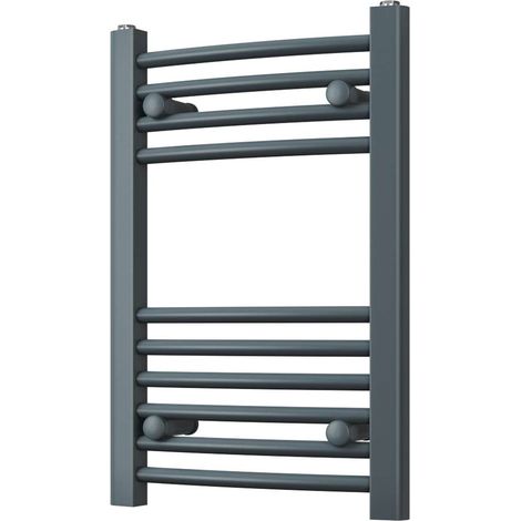 Zennor - Anthracite Heated Towel Rail - H600mm x W400mm - Curved (1/3)