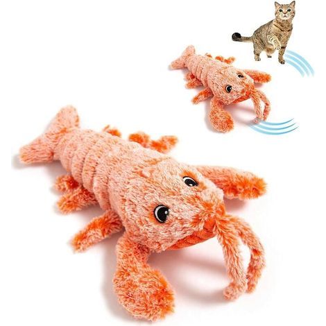 Jouets électroniques interactifs de poisson pour chats - Jouets électriques souples, peluche lavable, 3 vitesses, câble USB - Stimulez les gadgets de chasse aux chatons (1/4)