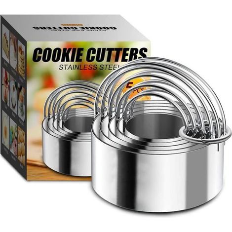 Emporte-pièces ronds inox - OKZ® - Lot de 5 pièces - Acier inoxydable (1/4)