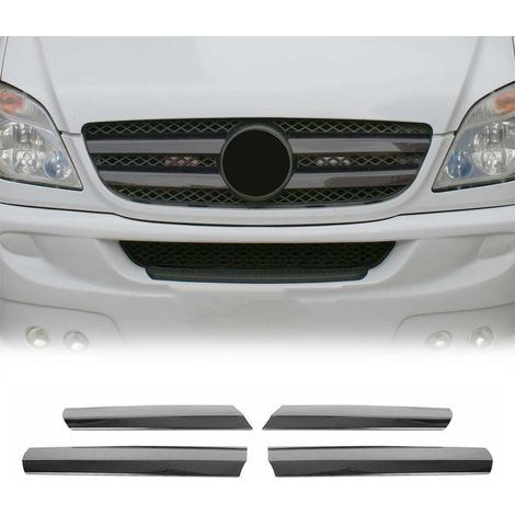Moulure de Grille de Calandre Compatible avec Mercedes Sprinter W906 2006-2013, Garniture Baguette de Calandre en Acier Inoxydable Argent Foncé (1/5)