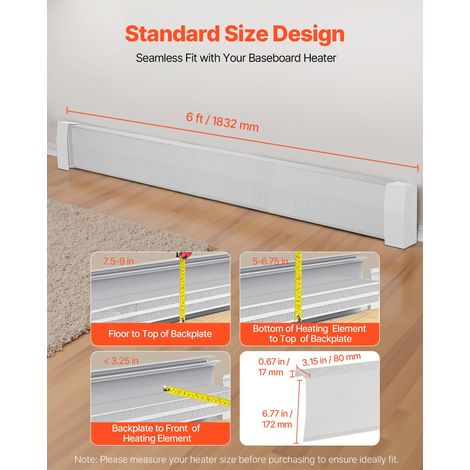 Cache pour Plinthe Chauffante, Série Premium, Couvercle pour Chauffage Électrique Standard, 1,83 m, Ventilation et Chaleur Efficace… (1/5)