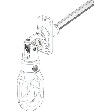 Sortie de caisson 30° à anneau platine en nylon 22x45mm tige d'entrainement hexagonale 7x320mm ASS – CHERUBINI - 80017037OC16