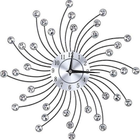 3D-Wanduhr in Form einer Blume, schimmerndes Metallic-Silber, ideal für das Wohnzimmer oder Büro.