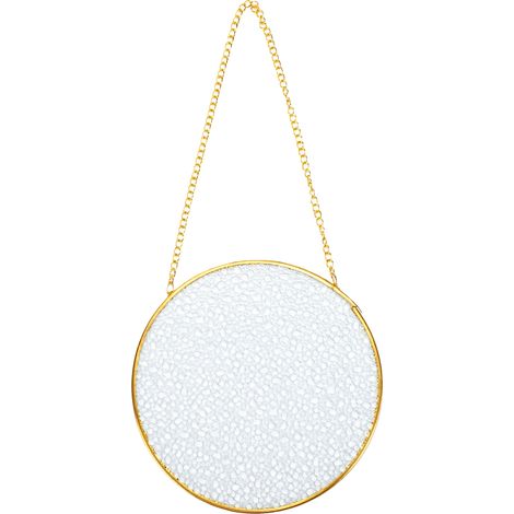 Pendentif décoratif en verre non peint, attrape-lumière pour loisirs créatifs, décoration de fenêtre, maison et jardin, rond, doré, 15 x 15 x 3 cm / 5,91 x 5,91 x 1,18 po (1/5)