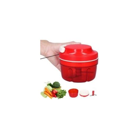 Zwiebelschneider, Küchenutensil, Gemüseschneider, manueller Zerkleinerer (Rot)