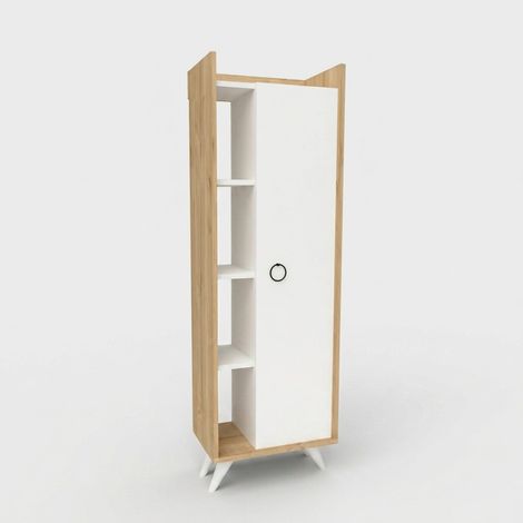 Ilgim Raumsparbadschrank mit Ablagen und Tür (1/3)