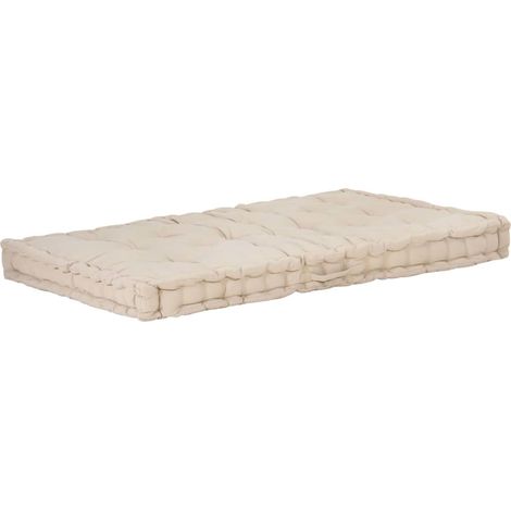 Cojín sofá palet 100% algodón 120x80x10 cm beige DEC021814