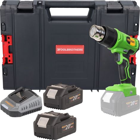 Procraft PH24bb Akku Heißluftpistole 20 V 50 - 550 °C + 2x Akku 4,0 Ah + Ladegerät + RHINO Toolcase (1/5)