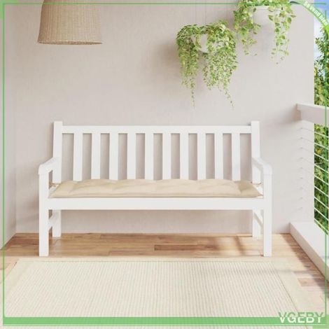 361605 Coussin de banc de jardin beige 150x50x7 cm tissu oxford (1/5)