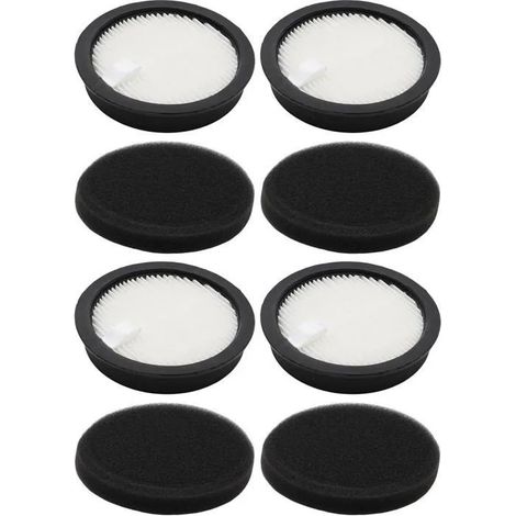 Packung mit 8 Ersatz-HEPA-Filtern für den kabellosen Staubsauger Laresar Elite 3, enthält 4 Filter und 4 Schwämme