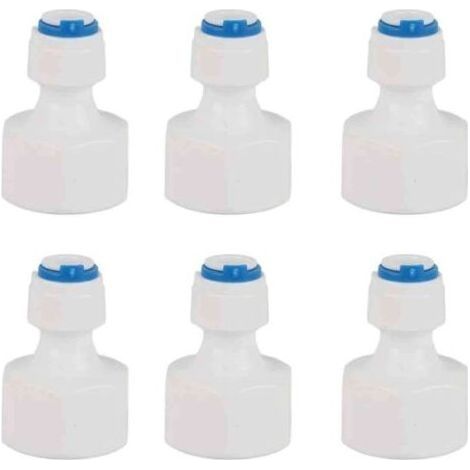 6 pièces 1/4 Tube OD à 1/2 femelle connecteur rapide enfichable pour filtre à eau osmose inverse (1/5)