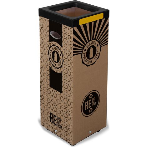 Contenitore per Rifiuti Plastica Cover Superiore in Plastica 39x39x 83,4 cm in Cartone