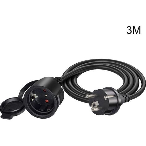 Câble adaptateur à 2 conducteurs EU 4,8 mm vers EU 4,8 mm, câble de conversion fiche mâle vers prise femelle, avec gaine de protection étanche. (1/5)