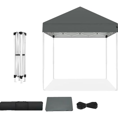 Pavillon, tragbares Design, verstellbare Höhen, Dunkelgrau (1/2)