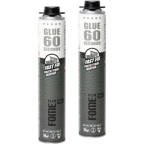 Mousse adhésive polyuréthane FOME FLEX Fast Fix – prise rapide 60 s, faible expansion, collage & isolation – 850 ml – Lot de 2 (1/5)