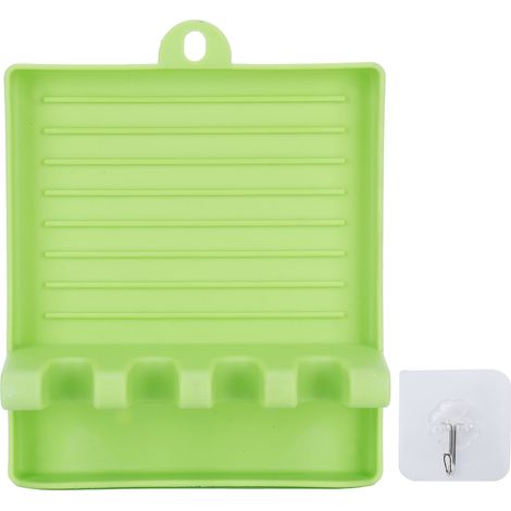 Support multifonction pour couvercles, cuillères et spatules, rangement de cuisine, vert (1/5)