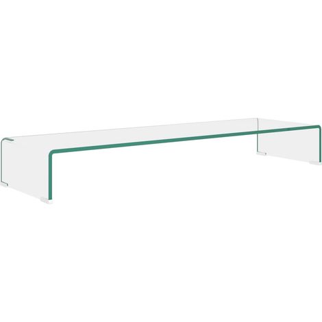 Meuble TV, Étagère TV, Meuble de Salon,pour moniteur 100 x 30 x 13 cm Verre Transparent OIB4484E (1/4)