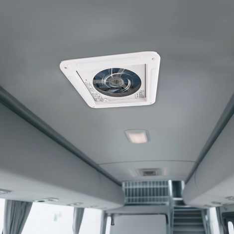 12-V-Wohnmobillüfter, Luftabsaugung für Wohnmobile, LED-Dachventilator für Wohnmobile, Campervans, Reisemobile, Weiß