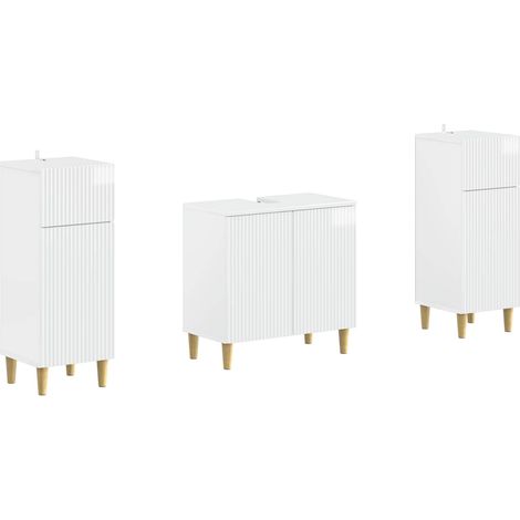 2 Piece Bathroom Cabinet Set ARNHEM High Gloss White vidaXL (1/5)
