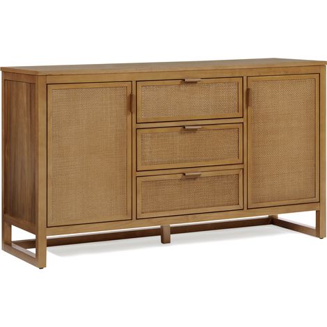 Teamson Home Hatteras Wooden Sideboard 3 Drawers 2 Doors, Natural (1/5)