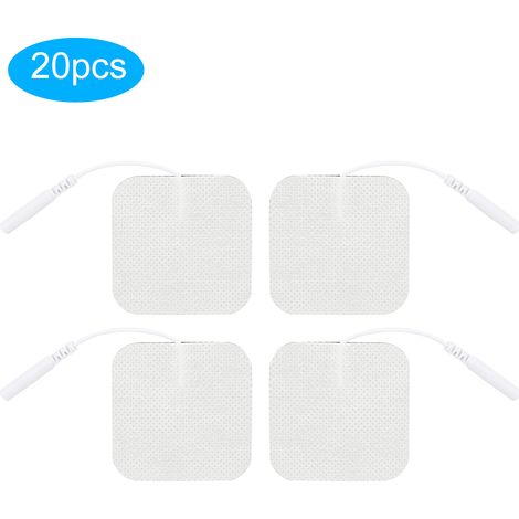 20 électrodes de massage et de kinésithérapie (5 x 5 cm) en silicone non tissé pour la récupération musculaire du grand droit de l'abdomen (1/5)