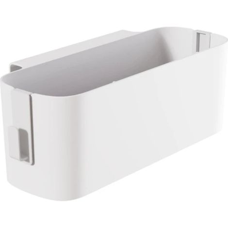 Table de chevet - Panier de rangement suspendu - Avec crochet - Organisateur multifonctionnel - Accessoires de chambre - Blanc - Plastique - 33,2 x 14,5 x 12 cm - Pour la maison, par (1/4)