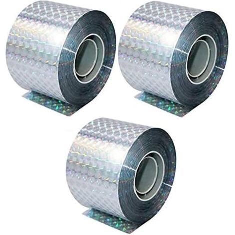 Bande Répulsive Anti Oiseaux, Set de 3 Bandes X 50m x 4.8cm - Anti-Oiseaux epouvantail- pour éloigner Pigeons Corbeau et Plus, 150metres (1/5)