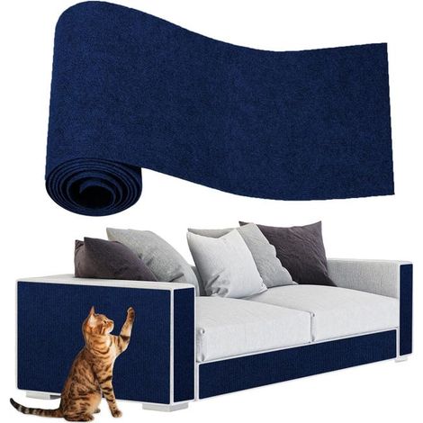 Protection pour canapé, 200 x 30 cm, protection anti-griffures de chat, convient aux canapés et aux coins, bleu.