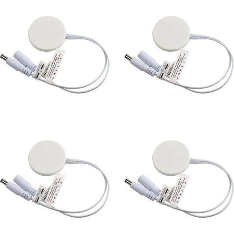 Quatre interrupteurs tactiles à capteur LED en bois, encastrés, adaptés aux interrupteurs tactiles avec bandes lumineuses LED blanches.