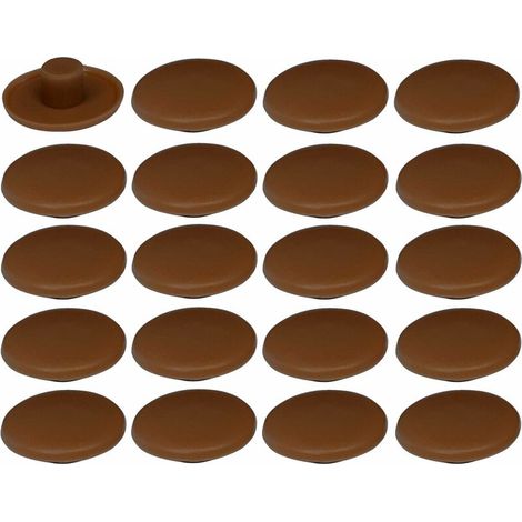 20x Cache vis en plastique 4 x 2,7 x 11,8mm Confirmat Meuble Capuchon Bouchon Trou Protection Universel, marron noix (1/3)