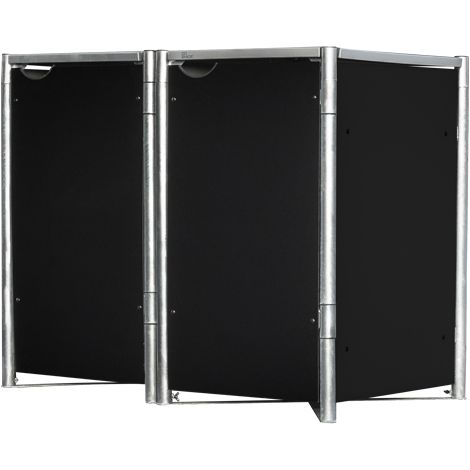 Hide Metall Mülltonnenbox für 2 Mülltonnen 240 Liter  Schwarz  81x140x115 cm
