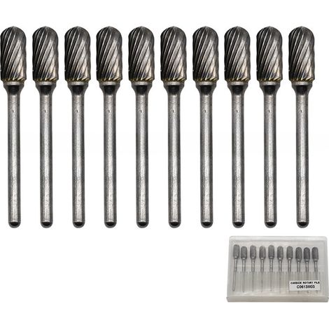 Irovami Lime rotative tungstène type B – Grain simple/double, 10 pièces – Idéal pour meulage, gravure, métal, atelier (1/5)