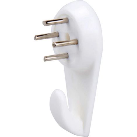 White, 2 pièce Picture Frame Hook, Frame Hanger, Heavy Duty Wall Nail Hook for Paintings, Mirrors, Clocks, Stuc and Concrete Walls, Home, Apartment, Hotel, Workplace Decoration. (1/5)
