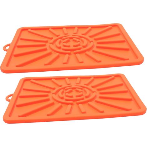BESPORTBLE 2pièces Tapis De Cuisson Silicone Lot pour Plaque De Cuisson Protection Réutilisable Anti-adhésif'orange'36.00X29.00X0.80CM (1/5)