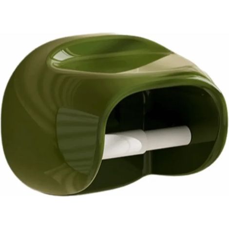 (Vert) Porte-rouleau de papier toilette mural étanche sans perçage, boîte de rangement en plastique style vintage pour salle de bain (1/5)