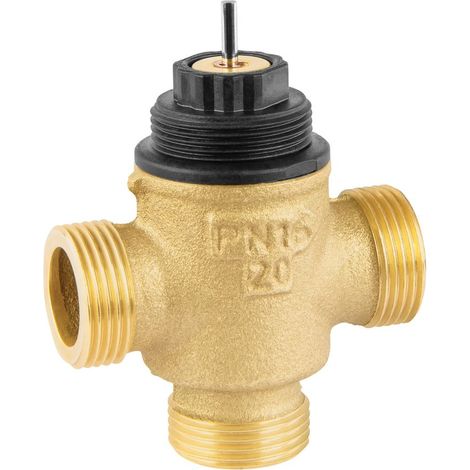 Dreiwegeregelventil VXE, PN16 DN15, kvs 1, flach dichtend, Auf/Zu (1/2)