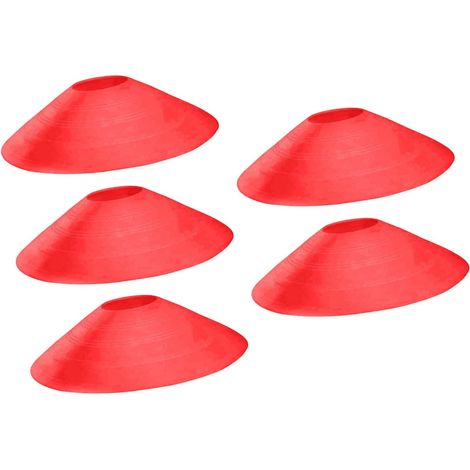Lot de 5 marqueurs ronds en polyéthylène pour entraînement sportif et exercices de groupe (1/4)