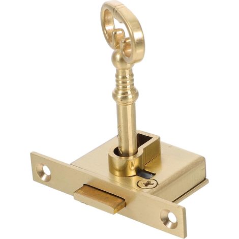 Serrure de meuble en laiton doré, 1 jeu, carrée (1/5)
