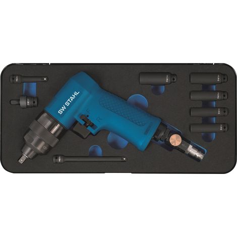 SW-Stahl S3224 Druckluft-Schlagschrauber Set I 1/4 Zoll I 9-teilig I Speziell für Glühkerzen I Druckluftschrauber für Reifenwechsel (1/5)